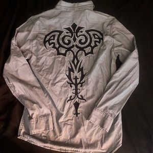 Helix Athletic Fit Embroidered Dress Shirt Small